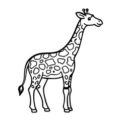 Fototapeta premium Cute Giraffe Illustration for Kids Coloring Books and Educational Materials