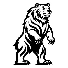 Fototapeta premium Powerful Bear Silhouette With Bold Lines Suitable for Tattoo Design and Graphic Art Projects