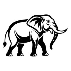 Obraz premium Stylized Elephant Illustration for Tattoo Designs and Graphic Art Projects