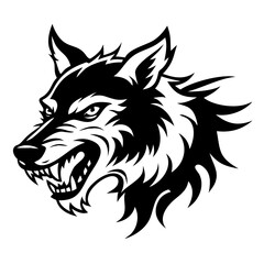 Obraz premium Fierce Wolf Head Design Perfect for Tattoo Art and Graphic Illustrations