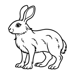 Obraz premium Detailed Outline of a Majestic Rabbit Ideal for Coloring Books and Tattoos