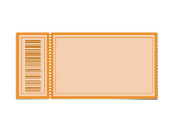 ticket template with barcode and perforation. Great for print-ready event passes, cinema tickets, or raffles