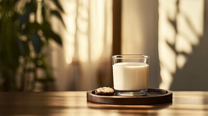 Milk and Cookies on a Table