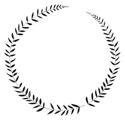 Obraz premium PNG Stroke outline fern leaves frame circle accessories accessory.