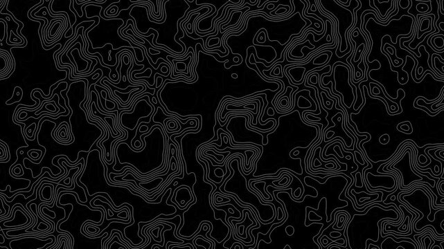 Topographic contour lines animation map seamless pattern. Map of terrain geographic 3d topography linear map area