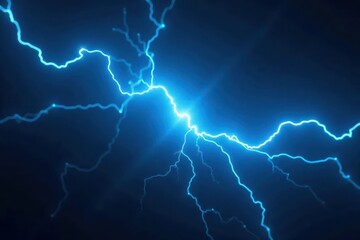 Intense blue electrical discharge, radiating light against void , science, radiation, electricity