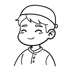 Obraz premium Cheerful Young Boy Character Illustration for Coloring Book and Creative Projects