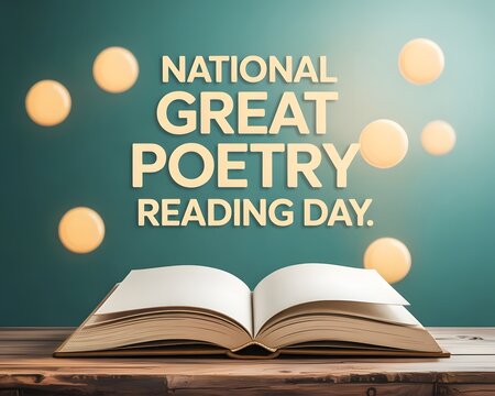 National Great Poetry Reading Day with Literary Elements. A captivating image celebrating National Great Poetry Reading Day.
