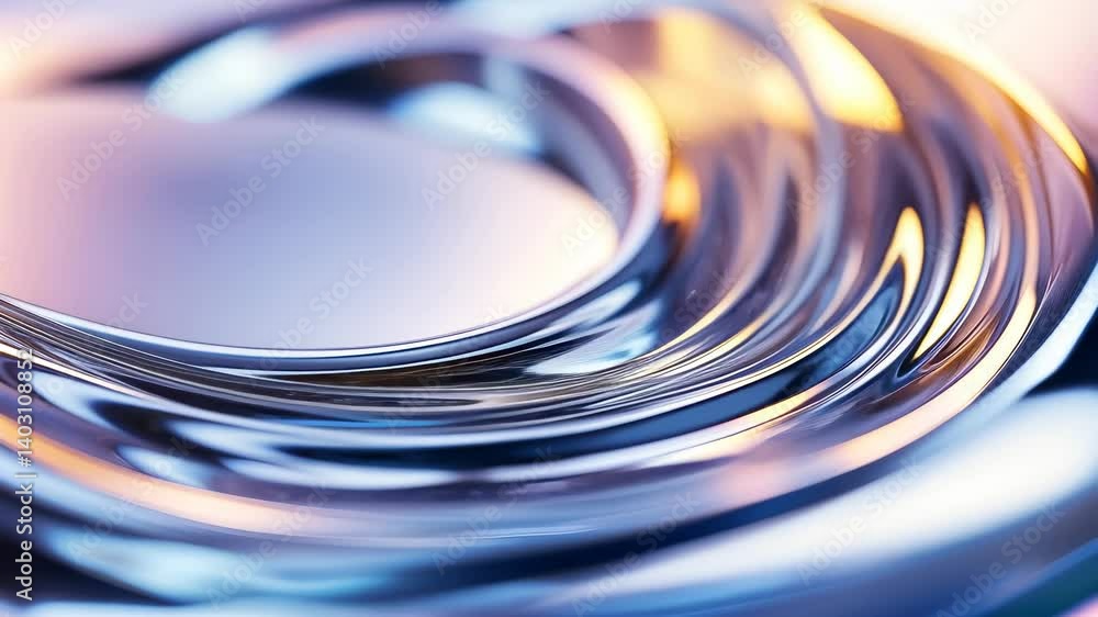 Poster smooth metallic stream flowing and creating perfect dynamic abstract background and elegant design, 