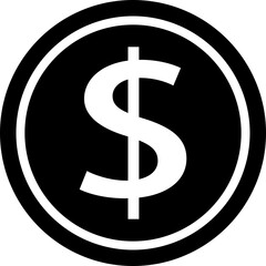 Doller currency icon in flat, line. isolated on transparent background