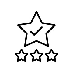 Obraz premium Star Rating with Checkmark Symbol for Product Reviews and Feedback Applications