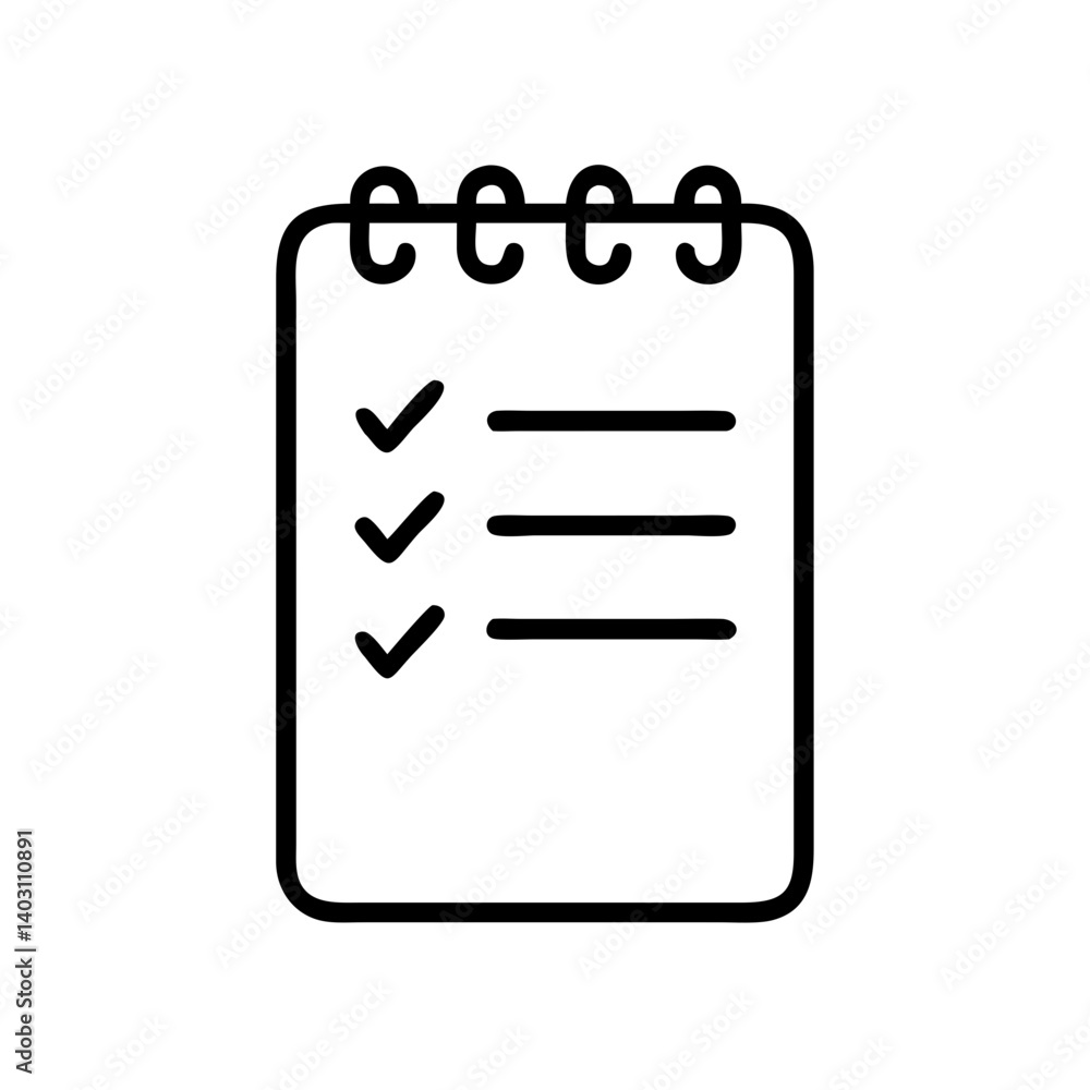 Poster checklist notebook for organization and planning in digital and print formats