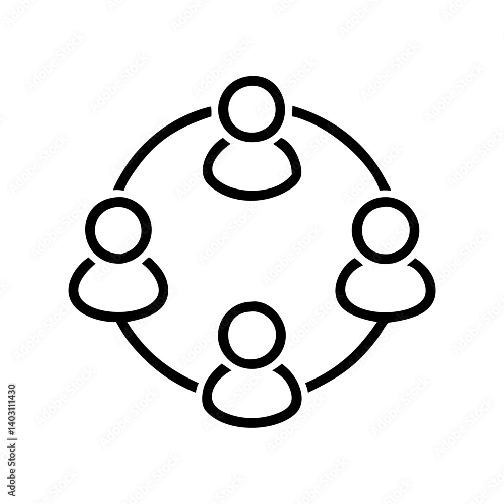Poster linked communitys representing team collaboration and networking for social connectivity