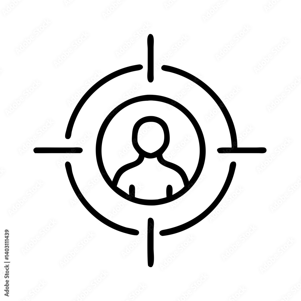 Poster target with human silhouette for security and monitoring systems use