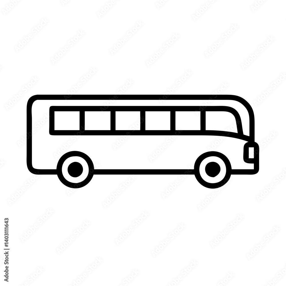 Poster Minimalist Vector Bus Design for Transportation Themes and Graphic Projects