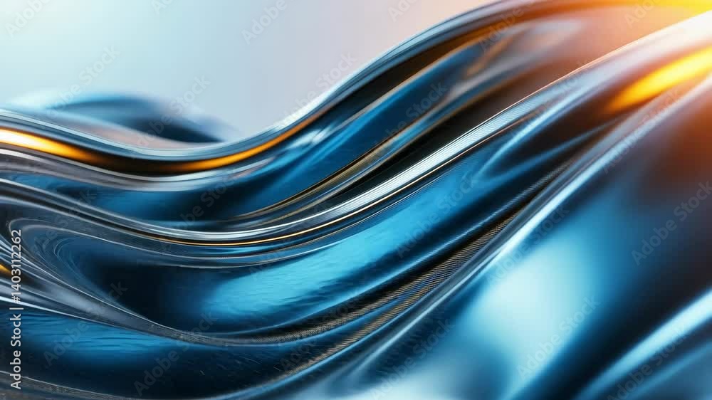 Aufkleber smooth metallic stream flowing and elegant projects creating abstract background and dynamic a perfe