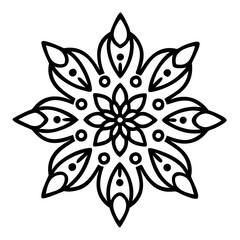 Abstract floral pattern vector illustration for coloring page book or artistic background use, mandala vector design