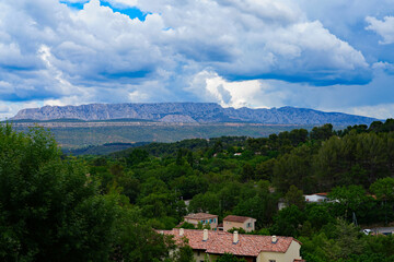 View of Fuveau, a town in the Bouches-du-Rhône department in southern France, famous for its church of St Michel and nice view of Mount Sainte-Victoire.