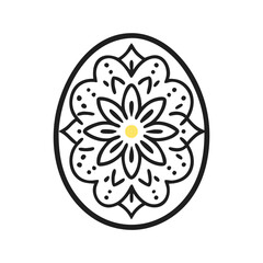 Easter egg floral pattern vector illustration decorative ornament flower element holiday art drawing, mandala vector design