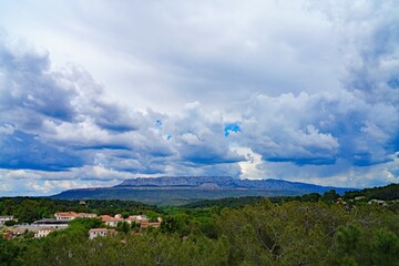 View of Fuveau, a town in the Bouches-du-Rhône department in southern France, famous for its church of St Michel and nice view of Mount Sainte-Victoire.