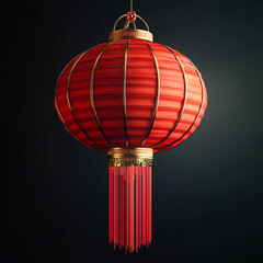Obraz premium Red Chinese Lantern Festive Asian Decor Holiday Hanging Light Celebration New Year