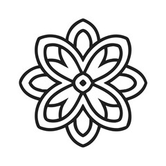 Abstract floral pattern vector illustration for coloring book pages and decorative art work projects, mandala vector design