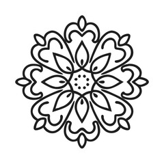 Floral ornament vector illustration, decorative flower element for print, textile and tattoo art, mandala vector design