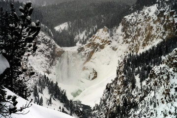 Upper Yellowstone Falls in Winter