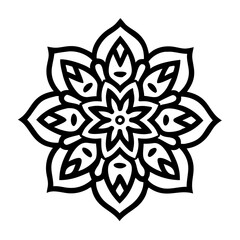 Intricate floral pattern vector illustration for coloring books and decorative elements art work ninety, mandala vector design