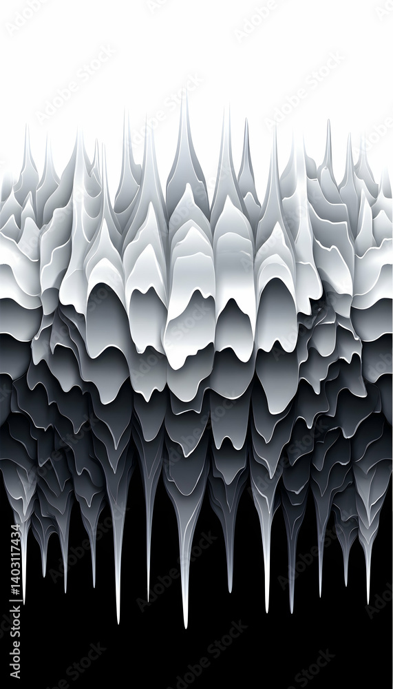 Poster abstract grayscale layered design with dripping effect