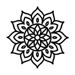 Downloadable flower blossom art: intricate floral pattern for coloring pages and creative crafts, mandala vector design