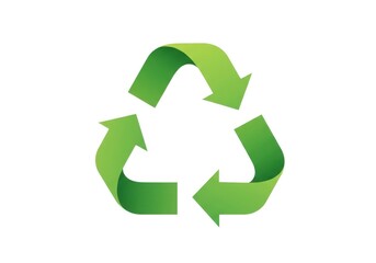 Fototapeta premium Recycling symbol green arrows for environmental awareness isolated on white background