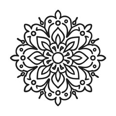 Floral pattern coloring page intricate flower drawing zen art therapy relaxation element vector art, mandala vector design