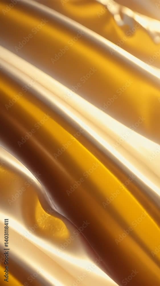 Poster elegant flowing golden fabric with subtle ripples and soft light, creating a luxurious and abstract 