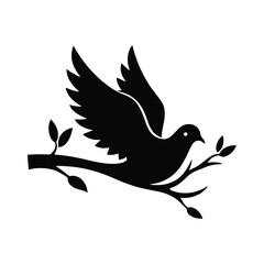 Dove Bird Silhouette Vector illustration