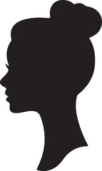 black hair bun vector design