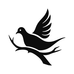 Dove Bird Silhouette Vector illustration