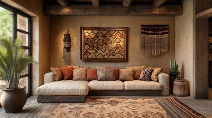 Southwest-Inspired Living Room Design: Rustic Elegance and Warmth