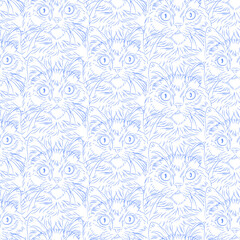 Fototapeta premium Cats seamless pattern. Cute pets vector background