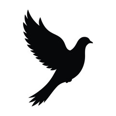 Obraz premium Dove Bird Silhouette Vector illustration