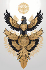 Golden hawk Holding a Big board full of  goldFeather