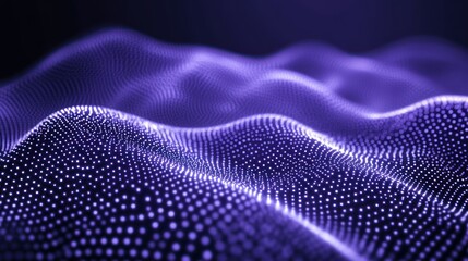 Naklejka premium Purple digital wave, abstract background, flowing data, tech illustration, website header