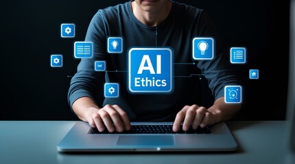 businessman pressing social network icon