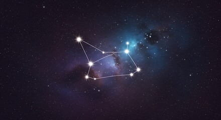 Constellation of Orion visible in the night sky over a serene landscape during the early hours of the morning Generative AI