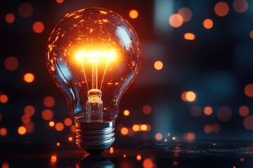 Bright glowing torch lightbulb icon signifies innovation vision creativity