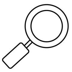 Cute cartoon hand drawn vector search outline icon.