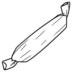 lontong or indonesian rice cake illustration hand drawn outline vector