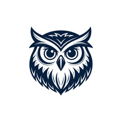 owl silhouette logo vector line art logo design