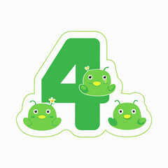green frog with 4