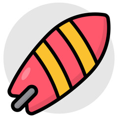 Adventure board icon, trendy design of surfboard